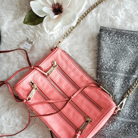 Rebecca Minkoff Handbags - 🌟HP🌟 Rebecca Minkoff Pink 5zip Crossbody Leather Crossbody